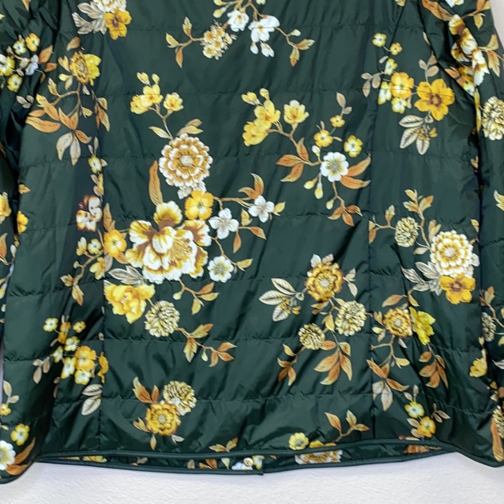 Dennis Basso Quilted Floral Puffer Jacket Size L - Picture 9 of 13